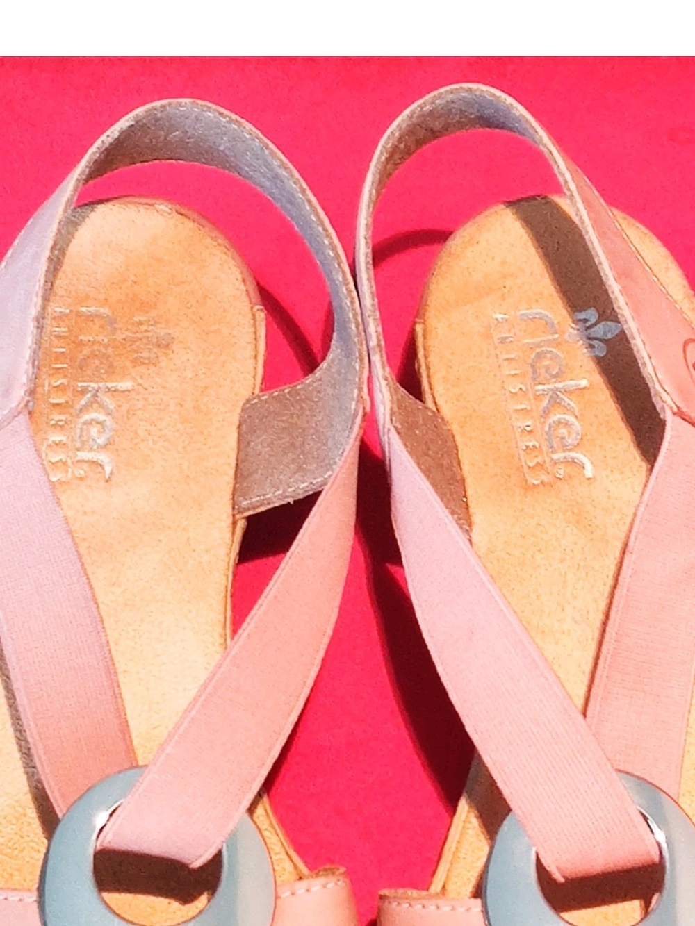 Rieker Antisrress Womens 39/8 Dark Rose Wedge Sling Back Sandals...